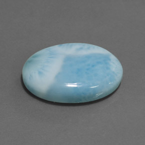 larimar Azul natural de 17.53 ct, Corte Óvalo, Opaco
