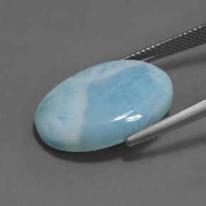 larimar Azul natural de 17.53 ct, Corte Óvalo, Opaco