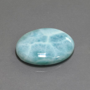 Larimar azul natural de 15,50 ct, corte óvalo, opaco