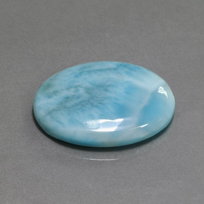 Larimar azul natural de 14,10 ct, corte óvalo, opaco