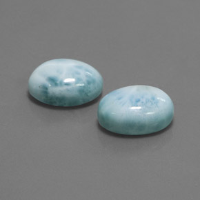 Gemas de larimar azul natural de  ct, corte óvalo, opaco