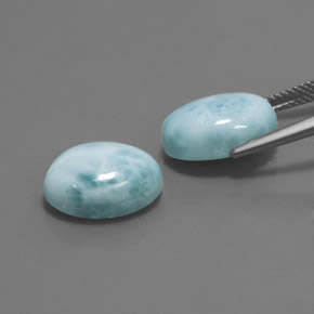 Gemas de larimar azul natural de  ct, corte óvalo, opaco