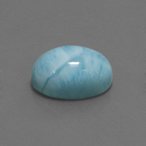 Larimar azul natural de 7,87 ct, corte óvalo, opaco