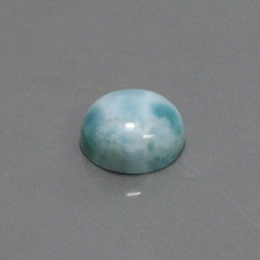 Larimar azul natural de 4,26 ct, corte redondo, opaco