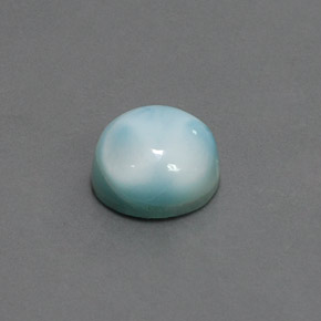 Larimar azul natural de 4,85 ct, corte redondo, opaco
