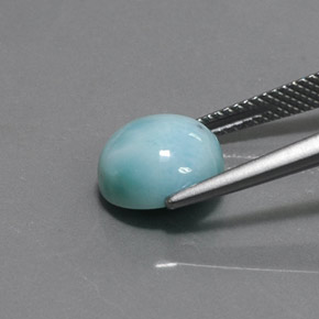 larimar Azul natural de 4.16 ct, Corte Redondo, Opaco