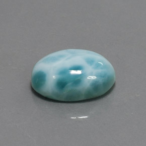 Larimar azul natural de 6,91 ct, corte óvalo, opaco