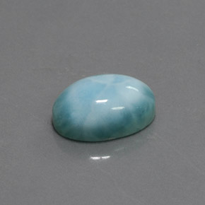 Larimar azul natural de 7,08 ct, corte óvalo, opaco