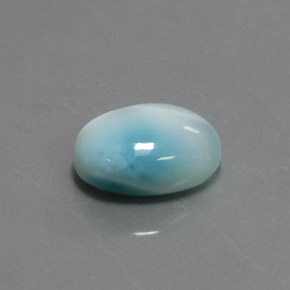 Larimar azul natural de 7,44 ct, corte óvalo, opaco
