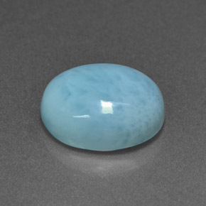 Larimar azul natural de 3,85 ct, corte óvalo, opaco