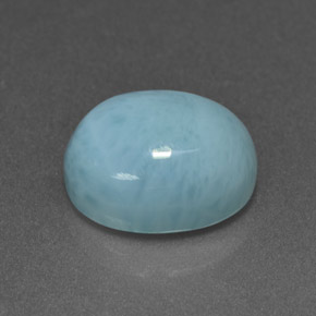 Larimar azul natural de 4,71 ct, corte óvalo, opaco