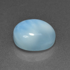 Larimar azul natural de 4,80 ct, corte óvalo, opaco