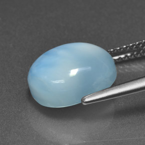 Larimar azul natural de 4,80 ct, corte óvalo, opaco