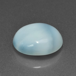 Larimar azul natural de 4,65 ct, corte óvalo, opaco