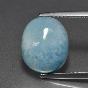 larimar Azul natural de 5.81 ct, Corte Óvalo, Opaco