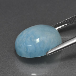 larimar Azul natural de 5.81 ct, Corte Óvalo, Opaco