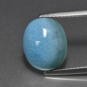 Larimar azul natural de 5,04 ct, corte óvalo, opaco