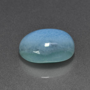 Larimar azul natural de 5,04 ct, corte óvalo, opaco