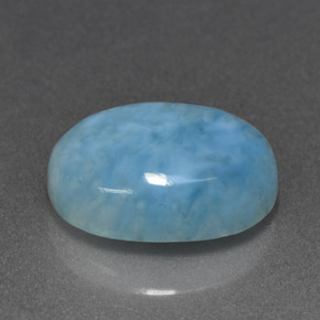 Larimar azul natural de 6,88 ct, corte óvalo, opaco