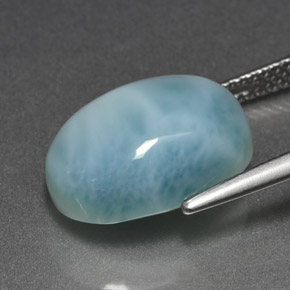 Larimar azul natural de 7,96 ct, corte óvalo, opaco