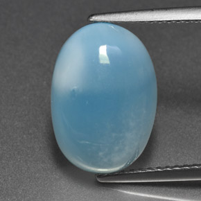 Larimar azul natural de 7,11 ct, corte óvalo, opaco