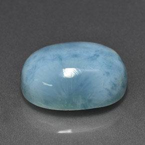 Larimar azul natural de 11,25 ct, corte óvalo, opaco