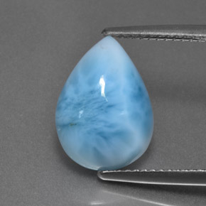 Larimar azul natural de 5,87 ct, en forma de pera, opaco