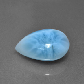 Larimar azul natural de 5,87 ct, en forma de pera, opaco