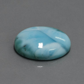 Larimar azul natural de 15,22 ct, corte óvalo, opaco