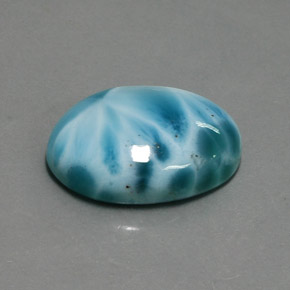 Larimar azul natural de 15,87 ct, corte óvalo, opaco