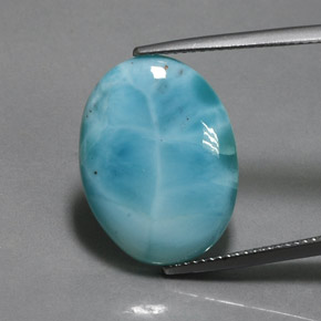 larimar Azul natural de 11.74 ct, Corte Óvalo, Opaco