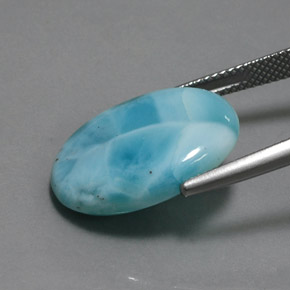 larimar Azul natural de 11.74 ct, Corte Óvalo, Opaco