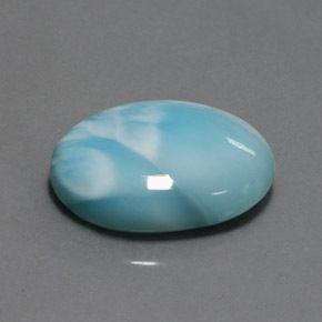 Larimar azul natural de 15,80 ct, corte óvalo, opaco
