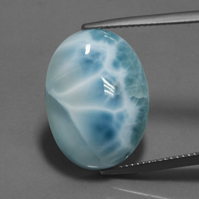 larimar Azul natural de 15.33 ct, Corte Óvalo, Opaco
