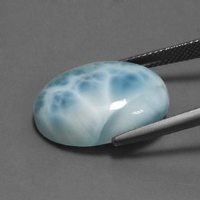 larimar Azul natural de 15.33 ct, Corte Óvalo, Opaco