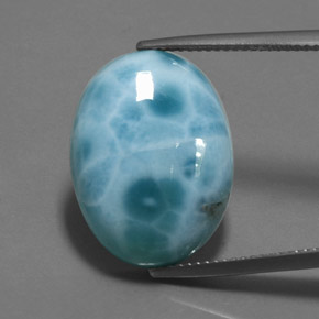 larimar Azul natural de 15.77 ct, Corte Óvalo, Opaco