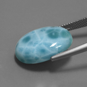 larimar Azul natural de 15.77 ct, Corte Óvalo, Opaco