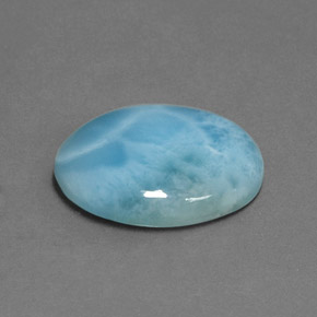 Larimar azul natural de 11,45 ct, corte óvalo, opaco