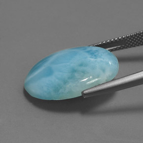 Larimar azul natural de 11,45 ct, corte óvalo, opaco