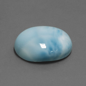 Larimar azul natural de 18,16 ct, corte óvalo, opaco