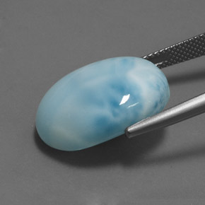Larimar azul natural de 18,16 ct, corte óvalo, opaco
