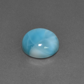larimar Azul natural de 6.52 ct, Corte Redondo, Opaco