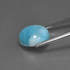 larimar Azul natural de 6.52 ct, Corte Redondo, Opaco