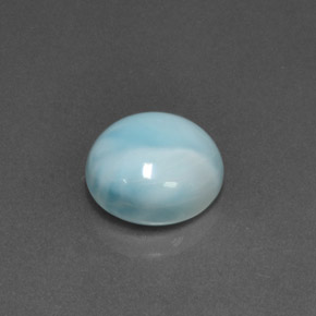 Larimar azul natural de 6,93 ct, corte redondo, opaco