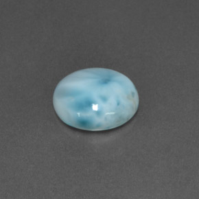 Larimar azul natural de 4,57 ct, corte redondo, opaco