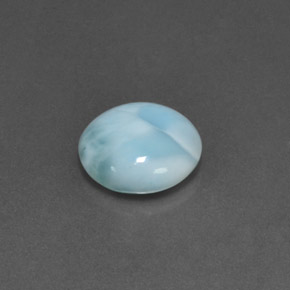 Larimar azul natural de 4,55 ct, corte redondo, opaco