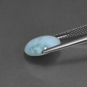 Larimar azul natural de 4,55 ct, corte redondo, opaco