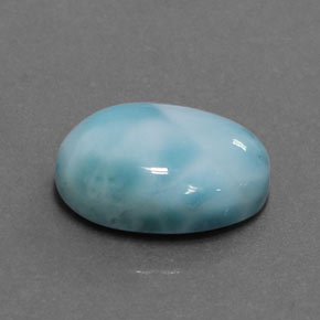 Larimar azul natural de 6,15 ct, corte óvalo, opaco