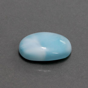 Larimar azul natural de 3,36 ct, corte óvalo, opaco