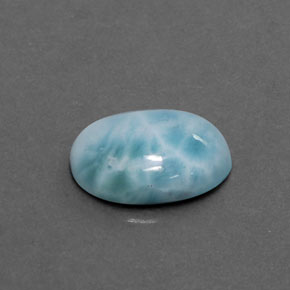 Larimar azul natural de 3,07 ct, corte óvalo, opaco